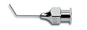25G hydrodissection cannula, angled, horizontal flat tip