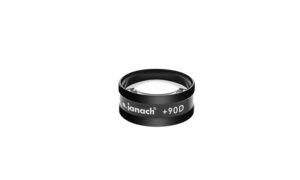 Bi-aspheric reusable 90D lens, non-contact