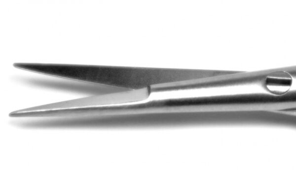 Corneal scissors, delicate, straight 7 mm blunt tips - Image 2