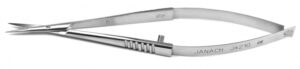 Corneal scissors, delicate, straight 7 mm blunt tips