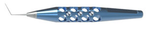 Corneal spatula, fine, flared