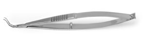 Forceps for foldable IOL iris fixation