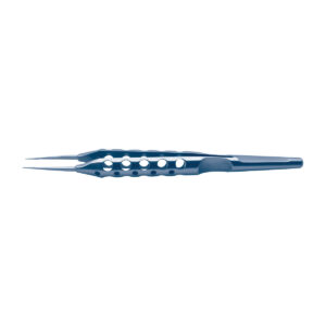 EVOline corneal micro forceps – 1x2 oblique teeth 0.12 mm, titanium