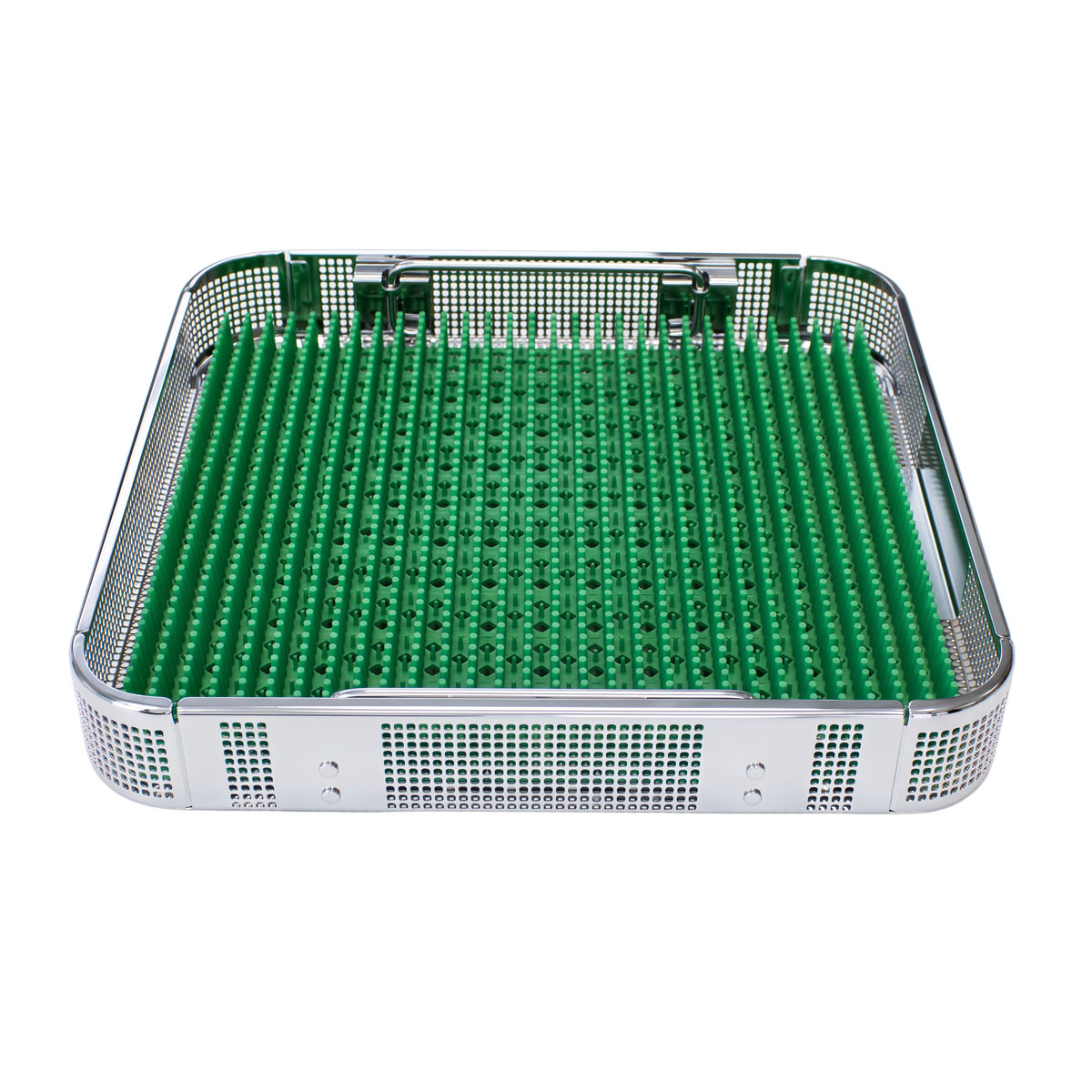 Perforated stainless steel basket – 240 × 240 × 70 mm - Image 4