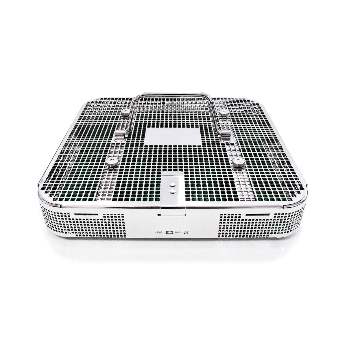 Perforated stainless steel basket – 240 × 240 × 70 mm - Image 3
