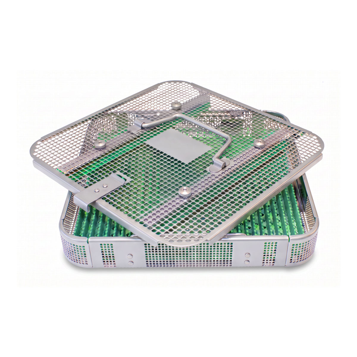 Perforated stainless steel basket – 240 × 240 × 70 mm