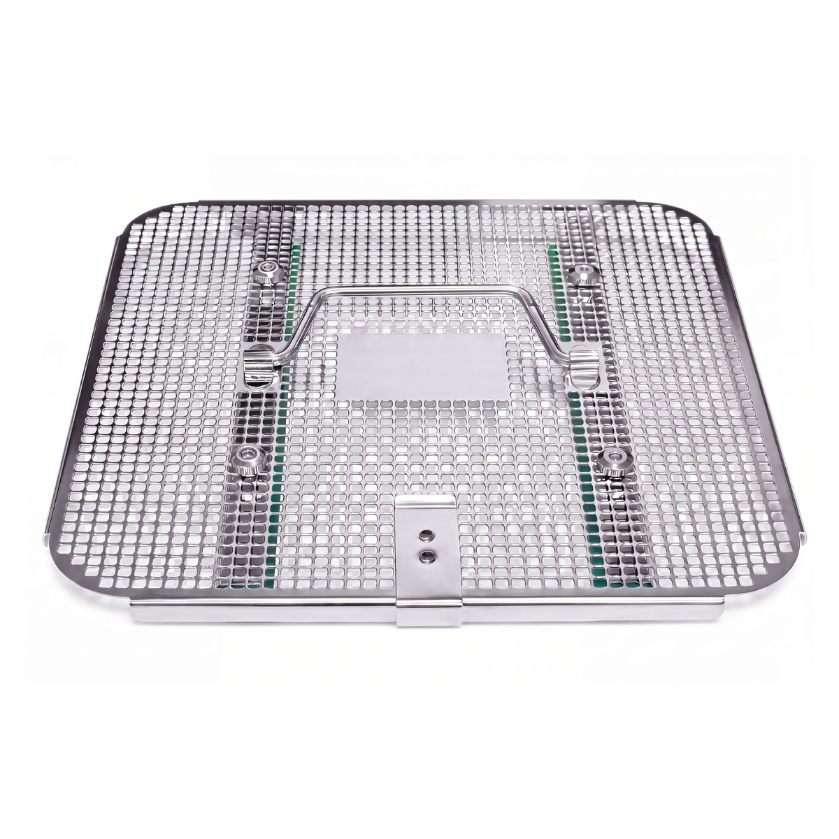 Perforated stainless steel basket – 240 × 240 × 70 mm - Image 2
