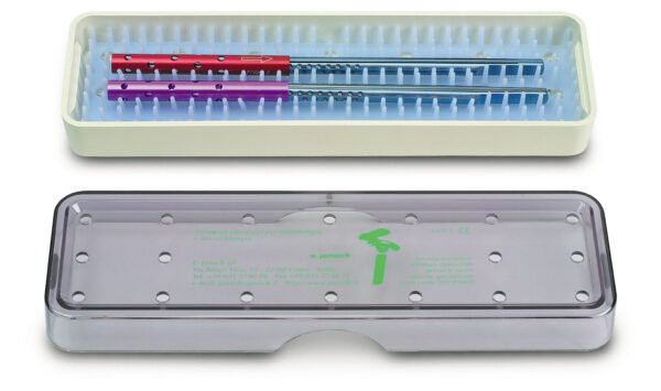 Tray for 2 retinal instruments 18.1 x 4.9 x 1.8 cm