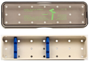 Tray for two retinal forceps - 18.1x4.9x1.8 cm