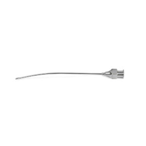 Curved infiltration cannula – upper opening, Ø 1.6 mm × 9 cm, Luer-Lok connector